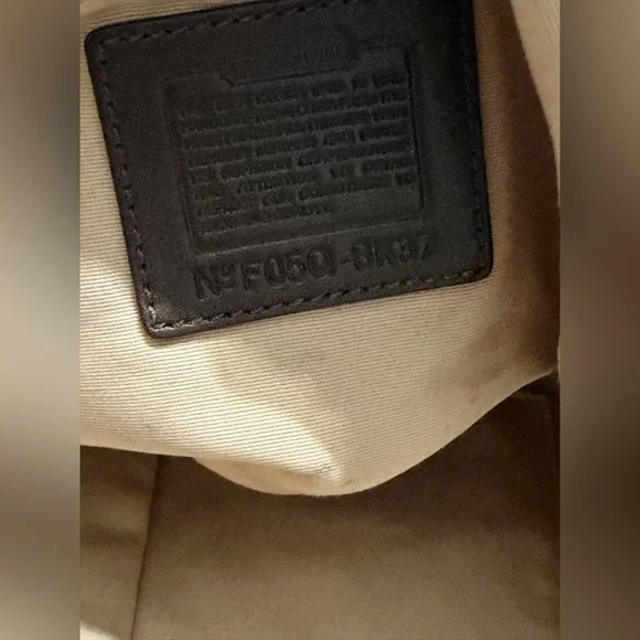 Coach Lurex Hobo Bag Metallic Tan Logo Print 8K37 | Gold Python Handle | EUC - Picture 9 of 10